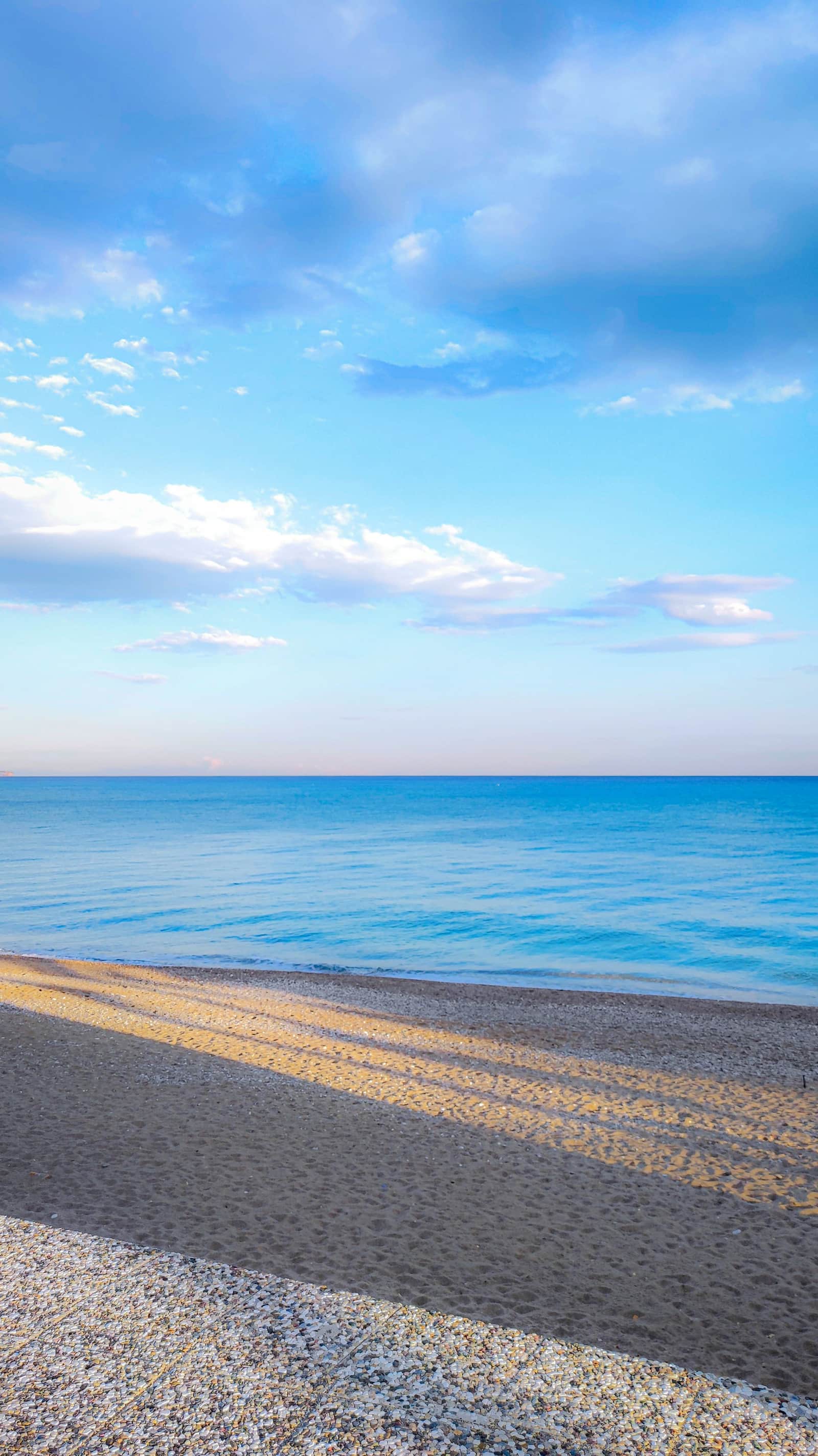 Calm Mediterranean beach in the morning